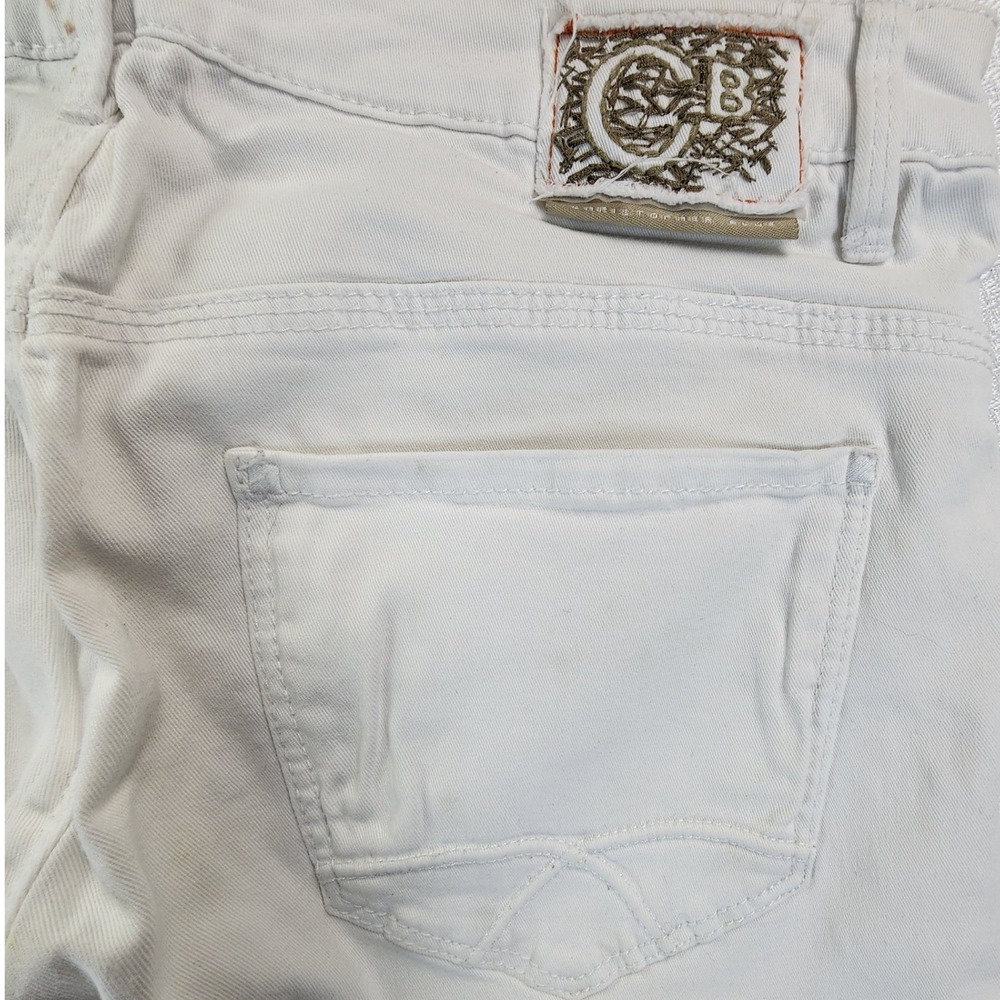 Christopher Blue Size 2 White Straight Leg Jeans Stretch Denim Coastal Preppy